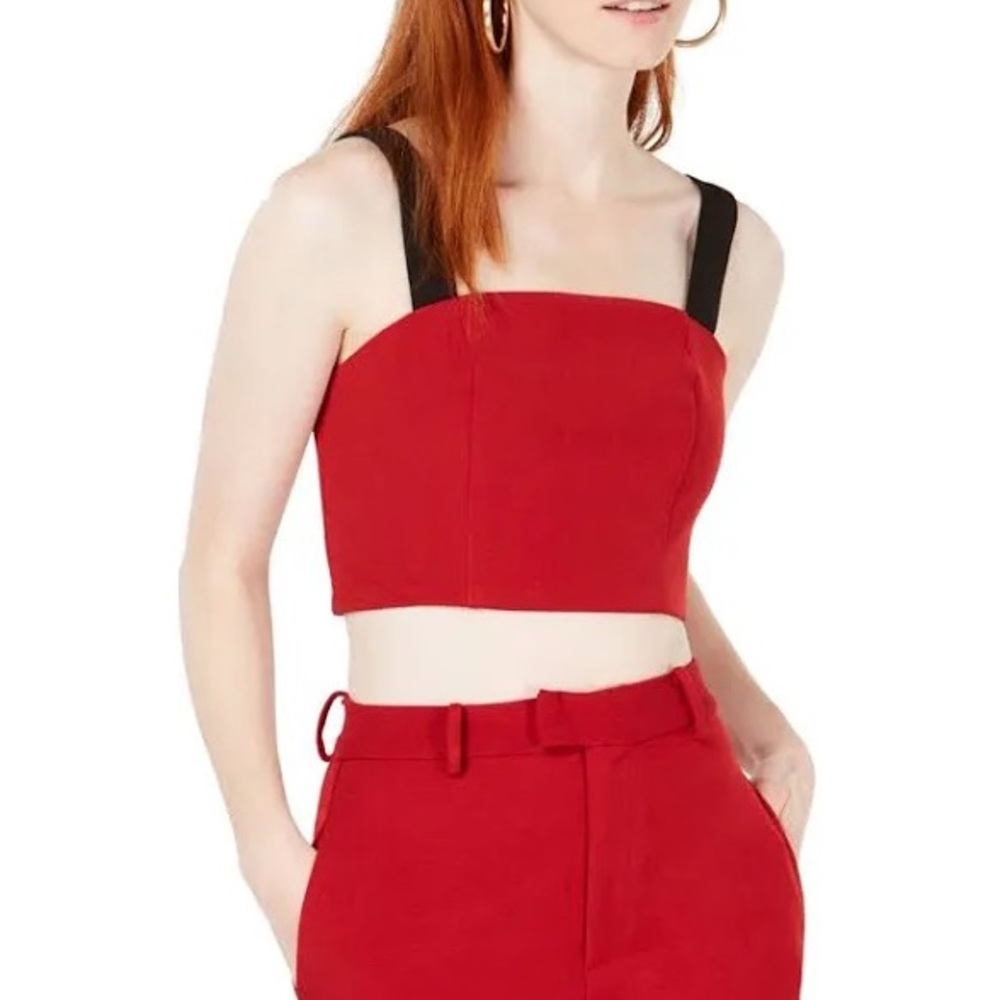 NWT Line & Dot Cropped Tank in Red XS